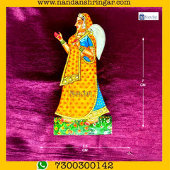 Yellow Gopi Chanwar Pair by Nandanshringars, featuring intricate designs and vibrant color suitable for traditional attire.
