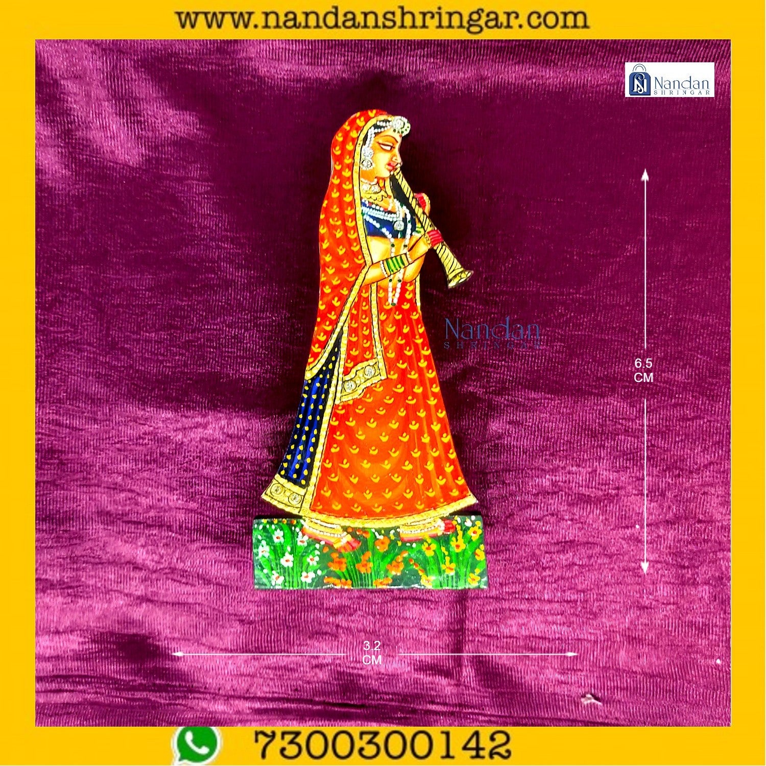 Orange Gopi Shahnaai Pair by NandanShringars, featuring intricate designs and traditional craftsmanship.